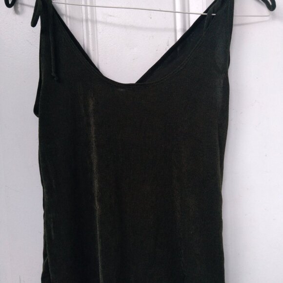 Olive Green Sleeveless Tie-strap top Intimately Free People Size M Medium - Picture 7 of 9